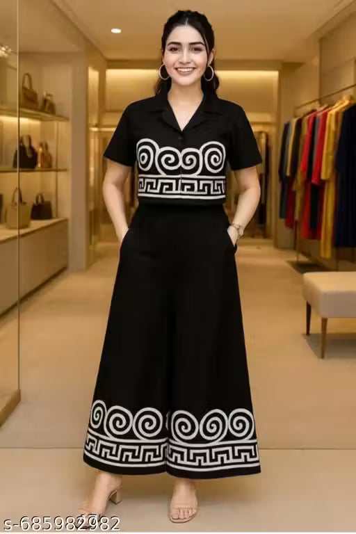 Party Wear Embroidered Top & Bottom Co-ord Set