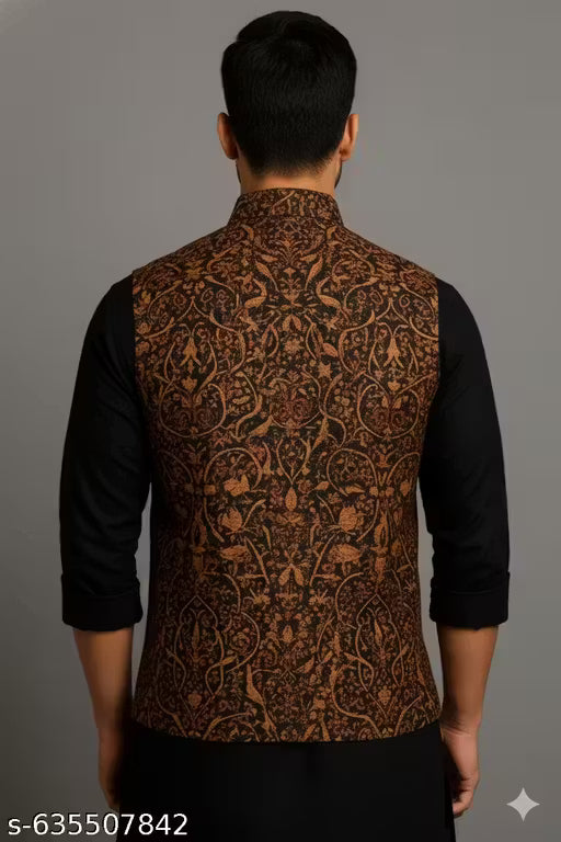 Printed Ethnic Jacket Nehru Koti Only Modi
