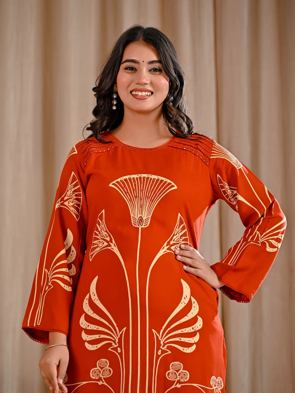 German Rayon Orange 2pc Set