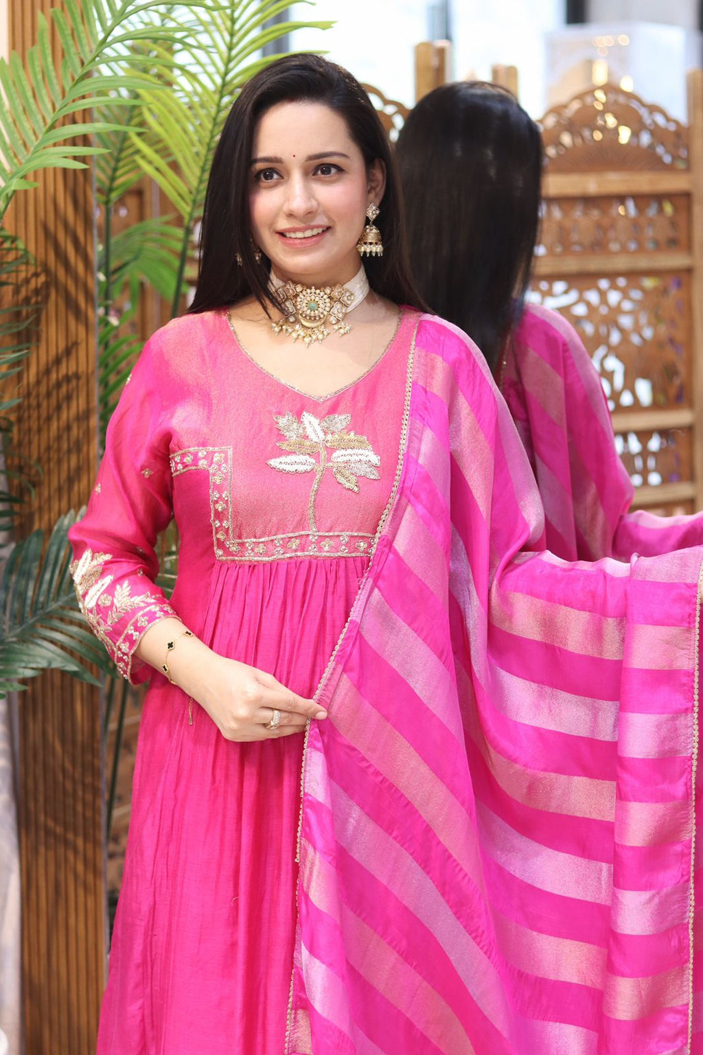 Banaras Mull chanderi pink 3pic