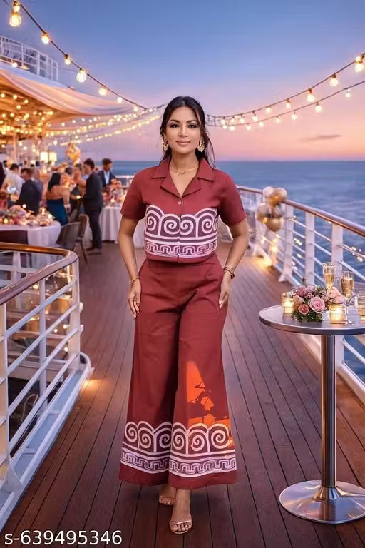 Party Wear Embroidered Top & Bottom Co-ord Set