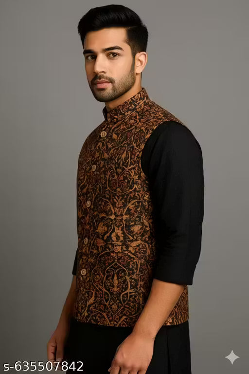 Printed Ethnic Jacket Nehru Koti Only Modi