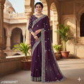 Georgette Embroidered Elegant Purple