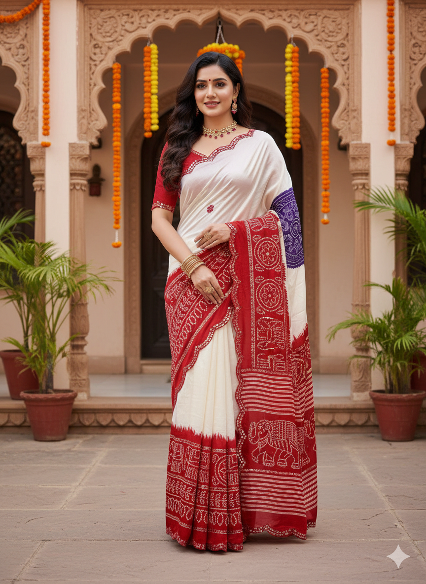 Lagdi pure  Gajji Soft  Silk