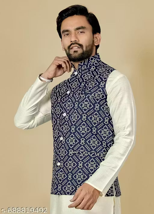 Bandhani Printed Nehru Koti