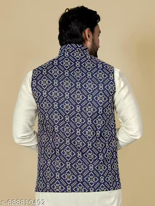 Bandhani Printed Nehru Koti