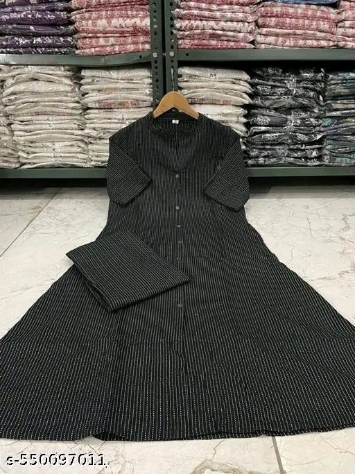 Kurti With Bottomwear Brown Black