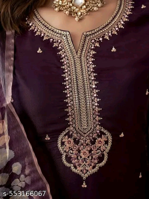 Wedding kurta set women heavy kurta set chanderi silk kurti set