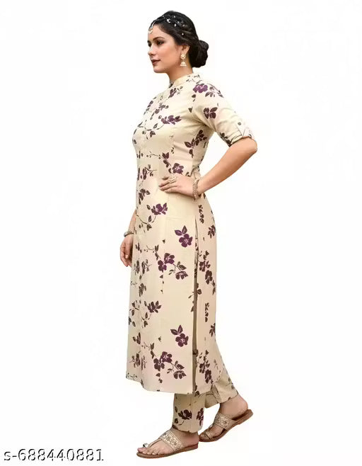 Jaipuri Cotton Off White And maroon 2pc Set