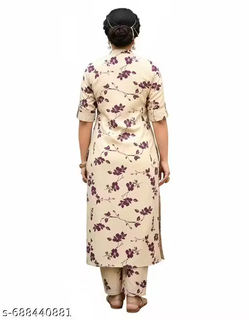 Jaipuri Cotton Off White And maroon 2pc Set