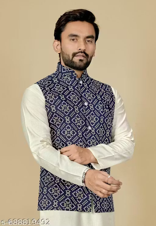 Bandhani Printed Nehru Koti